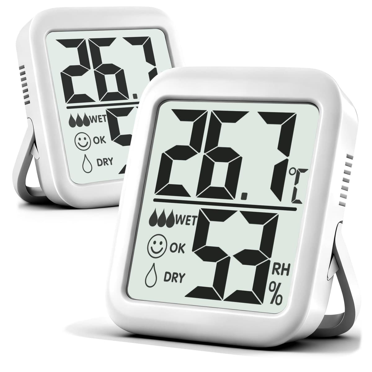 Antonki 2 Pack Room Thermometer for Home Indoor Hygrometer Humidity Meter Gauge Digital Temperature and Humidity Sensor Monitor for House Terrarium Incubator Greenhouse - Battery Included — view 10