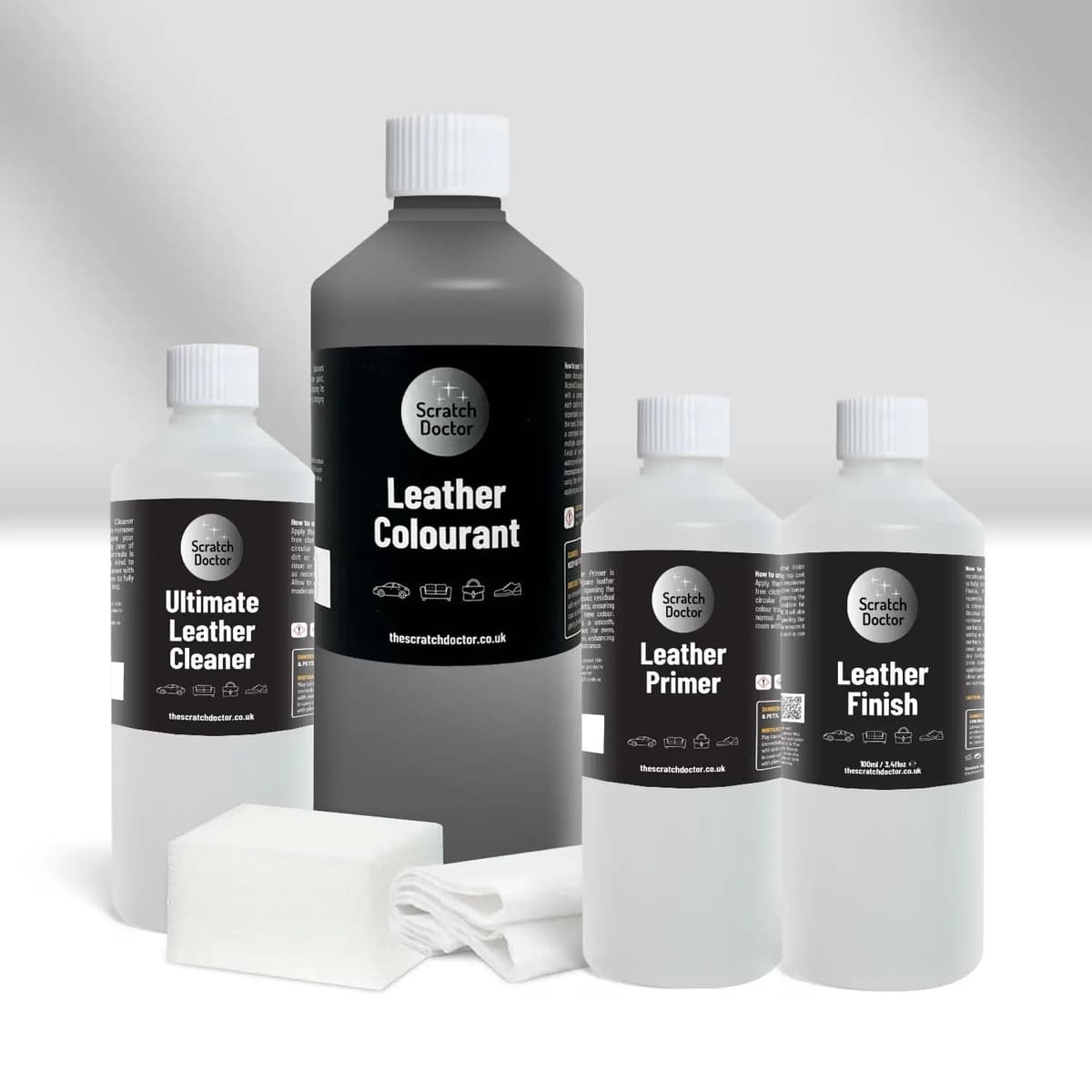 The Scratch Doctor Leather Recolouring Kit for Furniture & Car Seats | Clean, Dye & Protect | Includes Cleaner, Primer, Dye & Sealant (Cream, 250ml) — view 5
