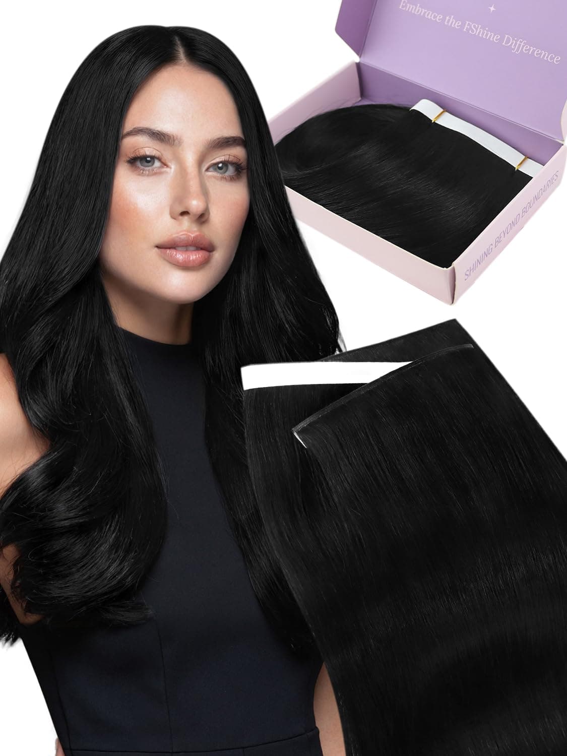 Fshine Extensiones Pelo Natural Adhesivas Rubio Blanco Extensiones Remy Adhesivas 45cm 50g Tape In Hair Extensions Cintas De Cabello Pelo Natural Color 1000 — view 15