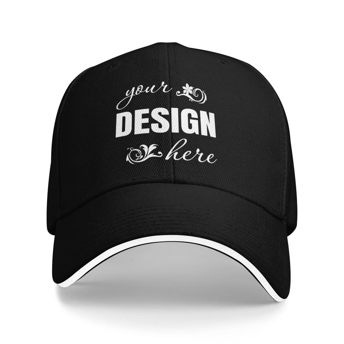 Gorra de Béisbol Personalizada - Diseña tu Propia Gorra con Foto y Texto, Gorra de Sándwich Ajustable para Hombre y Mujer, Gorra Deportiva Estructurada y Transpirable