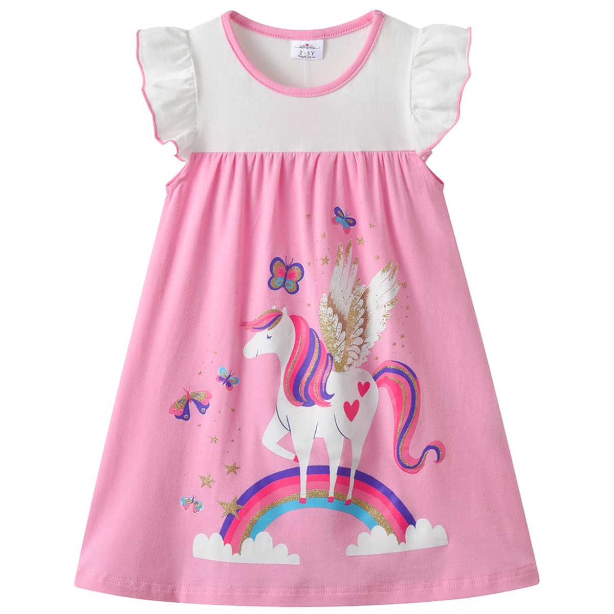 VIKITA Vestido para Niñas Manga Larga Algodón Princesa Casuales Bebe Niñas 2-8 años — view 12