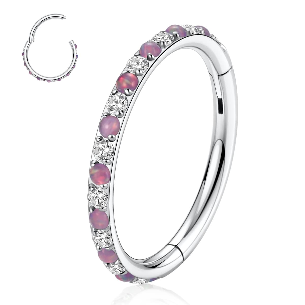 AROWRO 20G 18G 16G 14G CZ Nose Septum Rings Cartilage Conch Earring Hoop 316L Surgical Steel Conch Daith Helix Tragus Piercing Jewelry Septum Clicker for Women Men — view 38