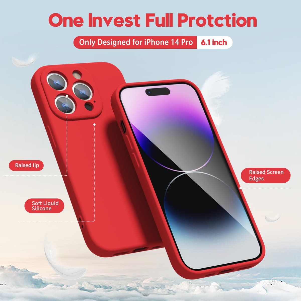 oakxco for iPhone 17 Pro Max Phone Case Liquid Silicone, Cute Thin Slim Grip Soft Rubber Gel for Women Men, Smooth Matte TPU Plain Solid Color Girly Simple Case with Camera Cover, Light Pink — view 181