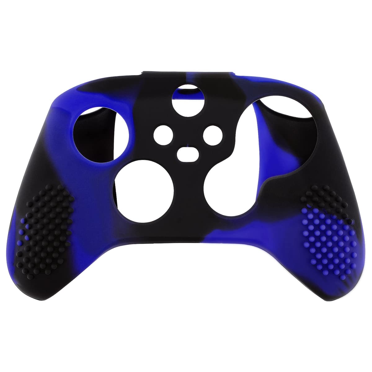 eXtremeRate PlayVital 3D Studded Edition Anti-Slip Silicone Cover Skin for Xbox Series X Controller, Soft Rubber Case Protector for Xbox Series S Controller with Black Thumb Grip Caps - Blue & Black — view 8
