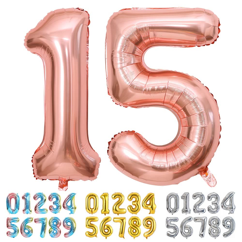 Foil Globo Número 5 Azul 40" (101cm), Inflable Helio o aire, Gigante Numeros 0-9, 10-19, 20-29, 30-100, Grande Globos Decoración para La Boda Aniversario y Cumpleaños Fiestas — view 248