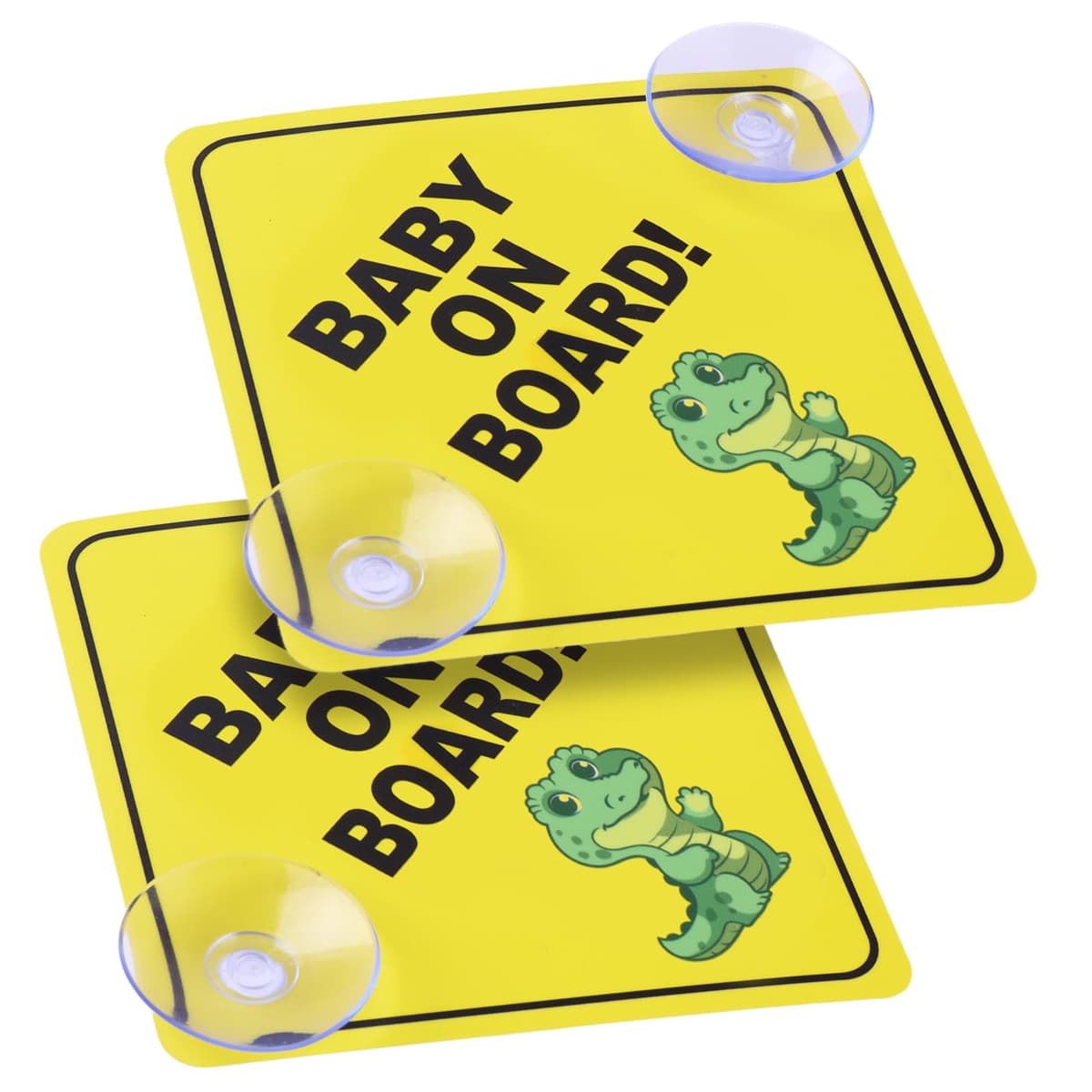 Cobee Señales de coche "Bebé a bordo", 2 piezas de 12,7 cm x 12,7 cm, señales de seguridad con ventosas dobles, calcomanía reutilizable y duradera para bebé en el coche (Estilo-A) — view 8