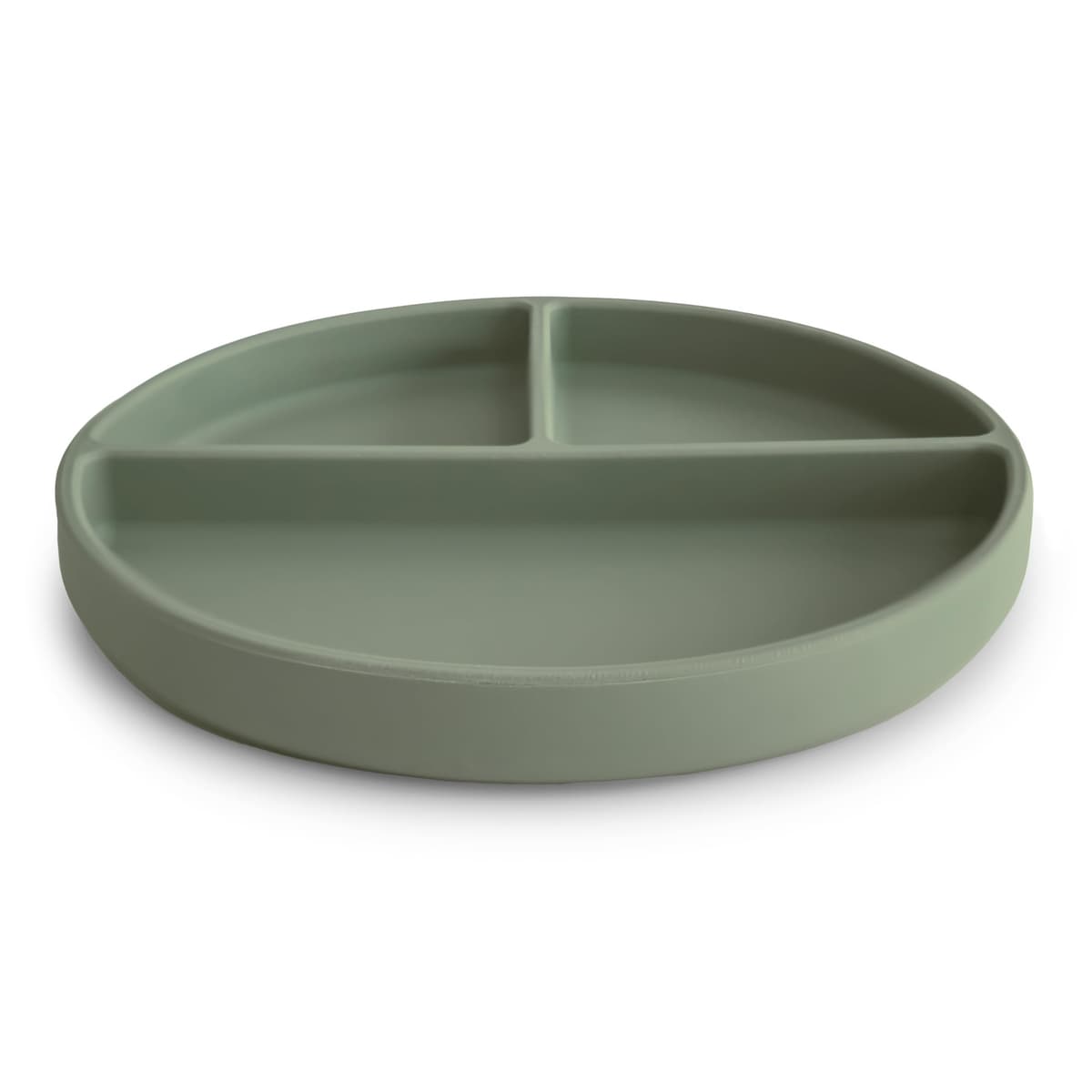 Mushie Silicone Suction Plate | Non-Slip Divided Plate for Babies & Toddlers | Food Grade Silicone | Dishwasher & Microwave Safe | Dried Thyme — view 2