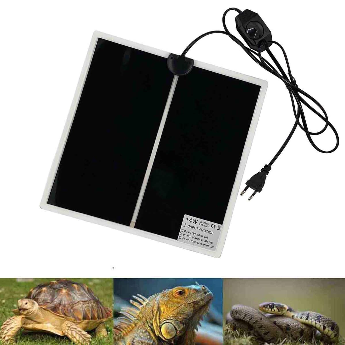Manta Calefactora para Reptiles, 2 PIEZAS Almohadilla Térmica para Reptiles con Temperatura Ajustable para Reptiles Tortuga Serpientes Lagartos Geckos -Tapetes Térmicos para Terrarios(28x15CM) — view 7