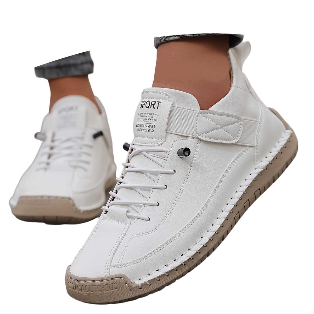 Genérico Zapatillas ortopédicas cómodas, zapatos unisex de cuero hechos a mano, botas suaves y cómodas con soporte — view 2