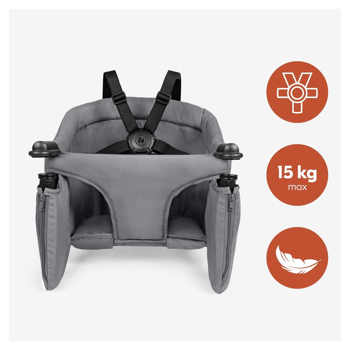 Hauck Fix N Sit Portable Baby Table Seat - Clip-On Travel High Chair for Babies & Toddlers (6m+), Secure 5-Point Harness, Foldable Screw Attachment, Washable Seat Cover, Organiser Pocket — view 6