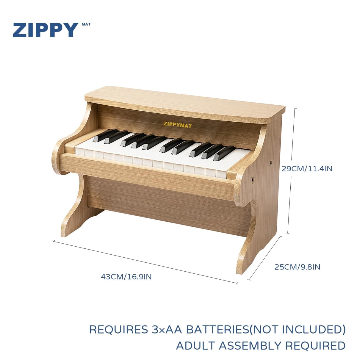Piano Digital para Niños, Mini Música Instrumento Educativo Juguete, Piano de Madera para Niños Pequeños (Roble) — view 3
