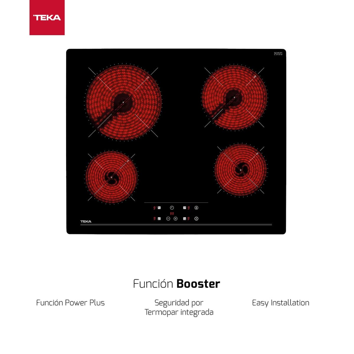 TEKA Vitrocerámica 4 Fuegos 60 cm, Tecnología Touch Control con Cronómetro, Sistema fácil instalación Fast-Click, Modelo TZ 6415 — view 2