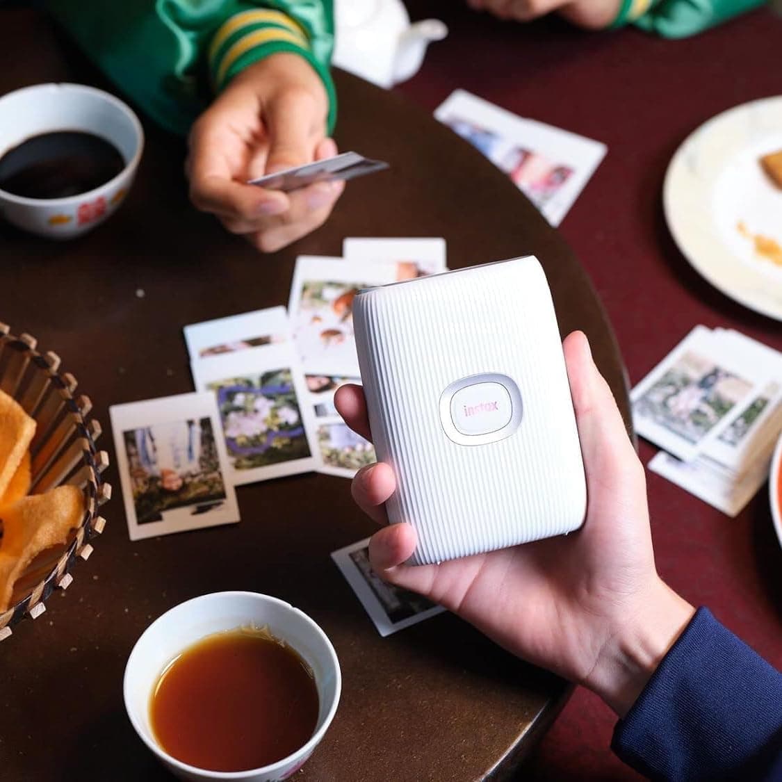 INSTAX mini LINK2 mini film format portable smartphone instant photo printer, multiple templates, Clay White — view 4
