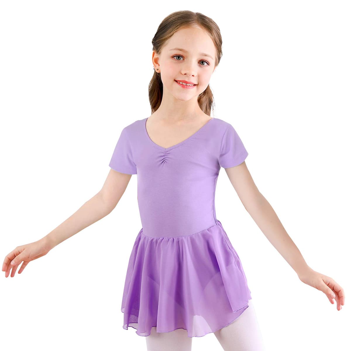 Bezioner Vestido de Ballet Maillot de Danza Manga Larga Gimnasia Leotardo Algodón Body Clásico para Niña — view 12
