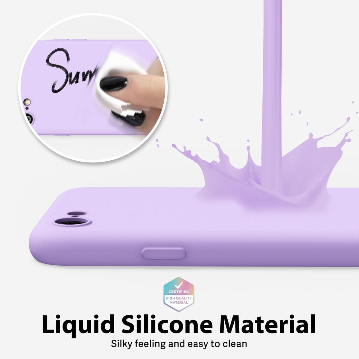oakxco for iPhone 17 Pro Max Phone Case Liquid Silicone, Cute Thin Slim Grip Soft Rubber Gel for Women Men, Smooth Matte TPU Plain Solid Color Girly Simple Case with Camera Cover, Light Pink — view 1296