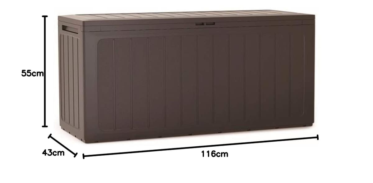 Baul de Jardin 280 litros Prosperplast Boardebox de plastico en Color Ocre Oscuro 116 x 43,3 x 55 cm — view 5