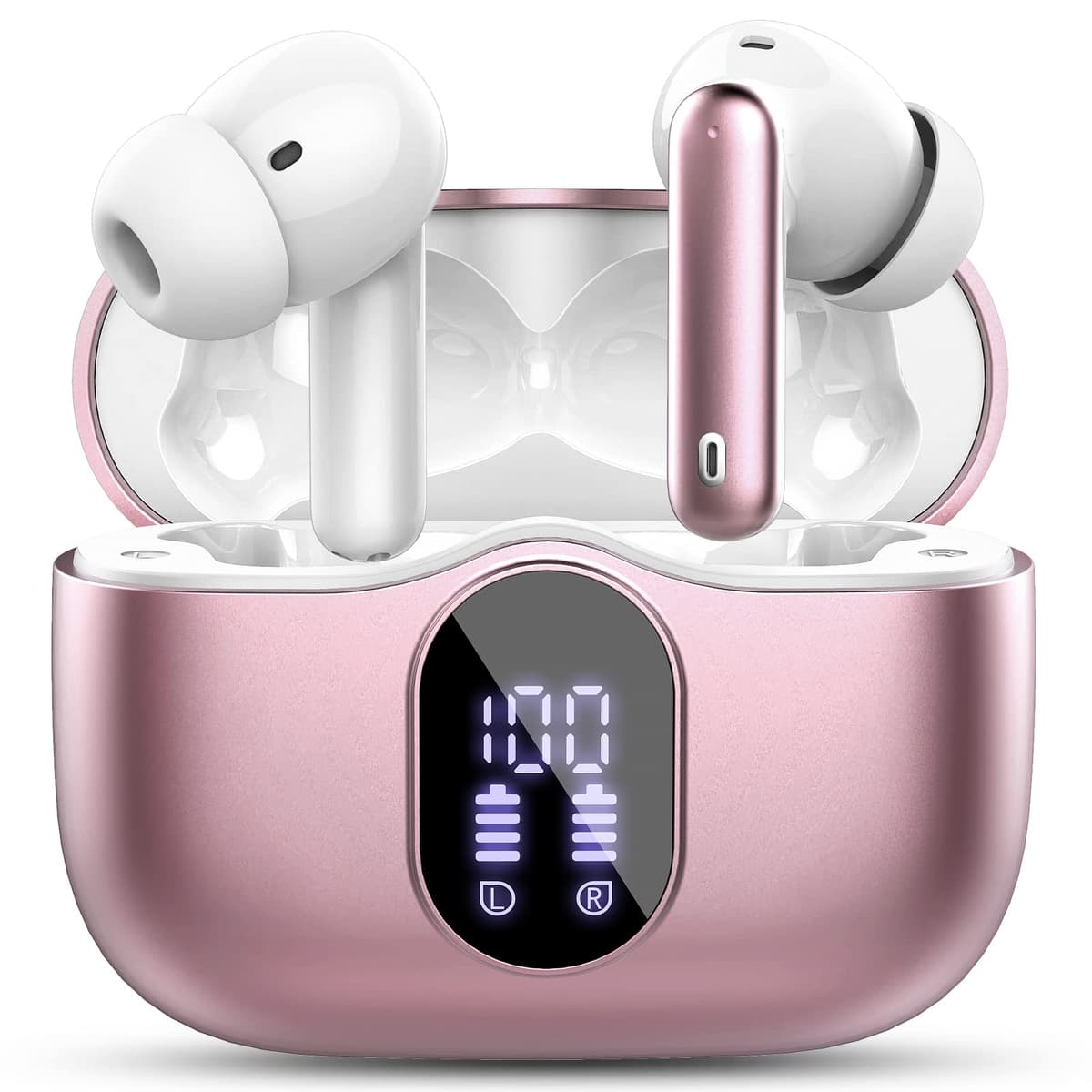 Btootos Auriculares Inalámbricos, Bluetooth 5.3 con HD Micrófono HiFi Estéreo Pantalla LED, Reducción de Ruido, 13 mm Controlador dinámico, IP7 Impermeable 36H Cascos Inalambricos — view 12