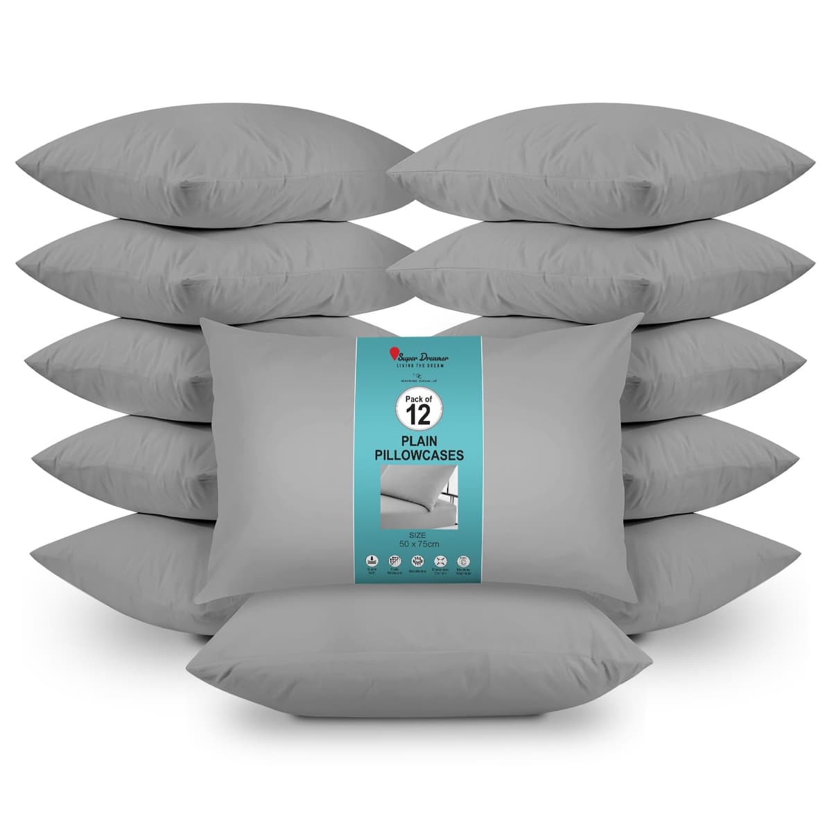 GC GAVENO CAVAILIA Fitted Sheet Single Bed (91 x 190cm) - Grey Bedding Sheets - Plain Dyed Microfiber Bed Sheets Single - (10 inch) 25cm Deep Pocket Bottom Sheet - Easycare - Wrinkle & Fade Resistant — view 33