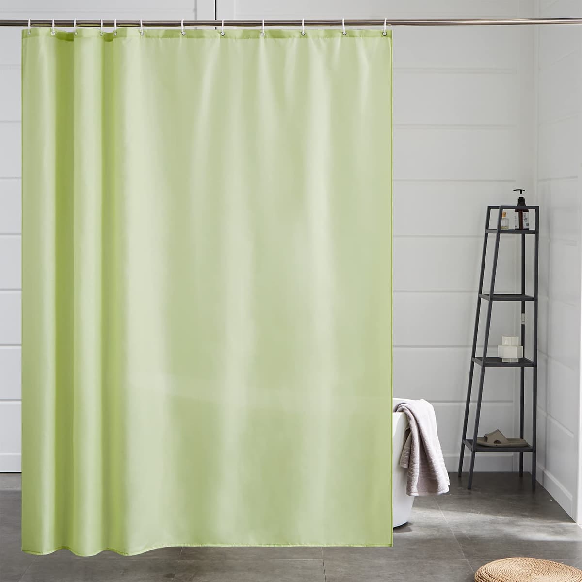 Furlinic Navy Shower Curtain Anti Mould Resistant Waterproof Bathroom Curtains Washable Polyester Fabric 90x180cm with Weight Tape for Bath Wet Room 35x72 Inch. — view 196