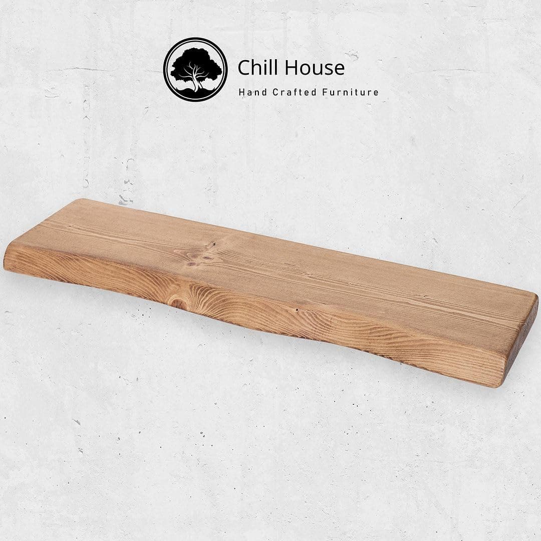 Chill House Waney/Live Edge Estantería Flotante rústica 22 cm x 4.4 cm, Roble Tudor, 160cm — view 3