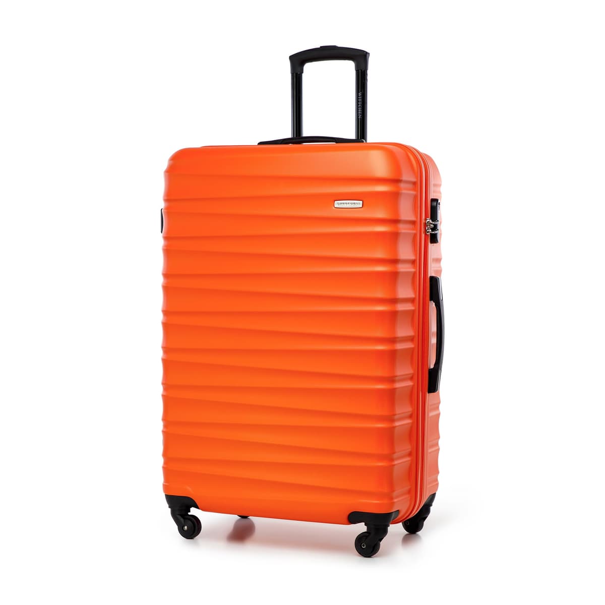 WITTCHEN Maleta Grande Trolley ABS rígido para facturación con 4 Ruedas giratorias Cerradura de combinación asa telescópica Groove Line Negro Ryanair/Vueling/Iberia/easyJet/Iberia Express — view 83