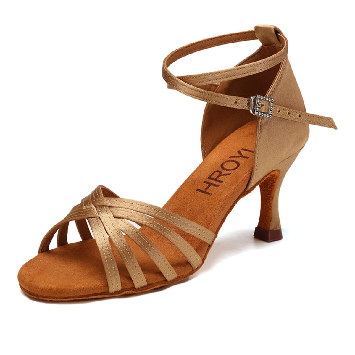 HROYL Zapatos de Baile/Zapatos Latinos de Satén Mujeres ES213 — view 11