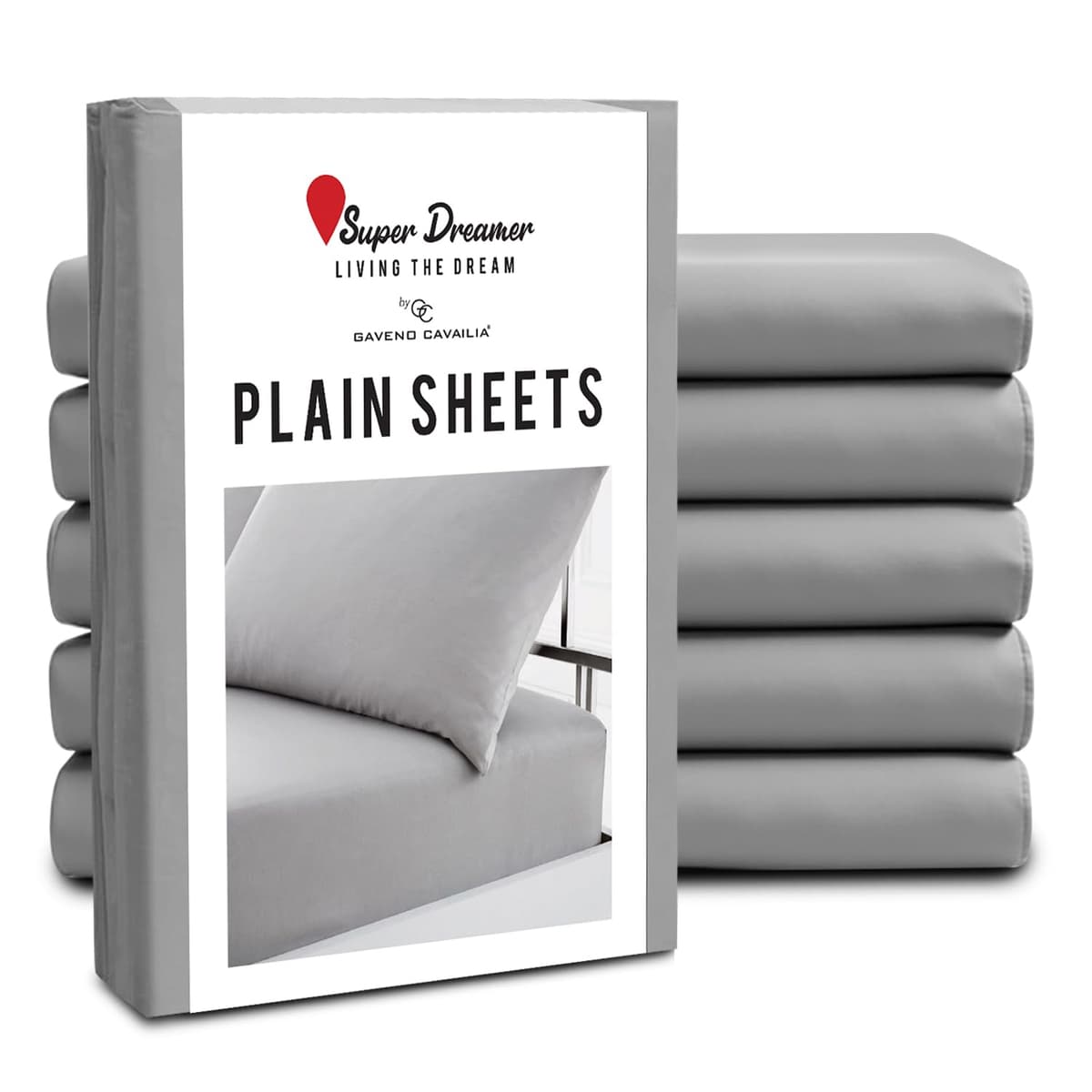 GC GAVENO CAVAILIA Fitted Sheet Single Bed (91 x 190cm) - Grey Bedding Sheets - Plain Dyed Microfiber Bed Sheets Single - (10 inch) 25cm Deep Pocket Bottom Sheet - Easycare - Wrinkle & Fade Resistant — view 19