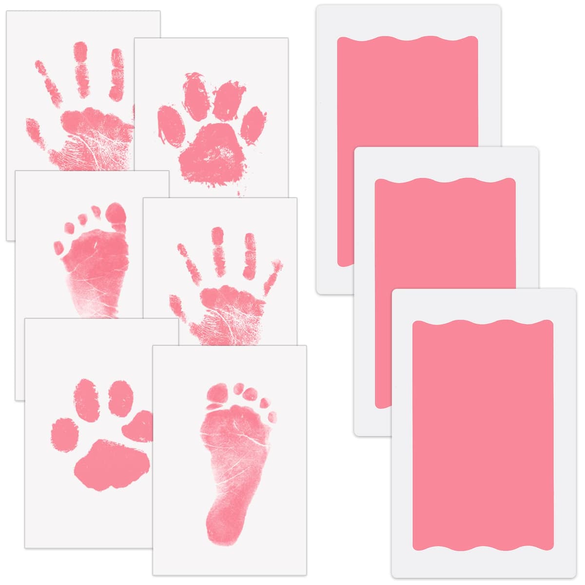 Nabance Baby Handprint and Footprint Kit, Safe Non-Toxic, 6 Baby Inkless Print Pads, 12 Imprint Cards, Dog Pet Paw Print, Imprint Kit, Newborn Keepsake Kit - Black — view 8