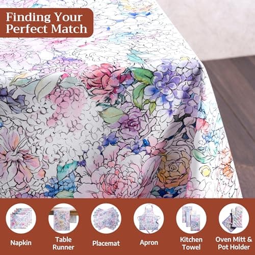 Maison d' Hermine Table Cloth Square Table 100% Cotton 54 x 54 Inches Tablecloth Reusable Decorative for Dining Kitchen Room Farmhouse Party Home Hotel Restaurant Spring Summer - Floral Love — view 3