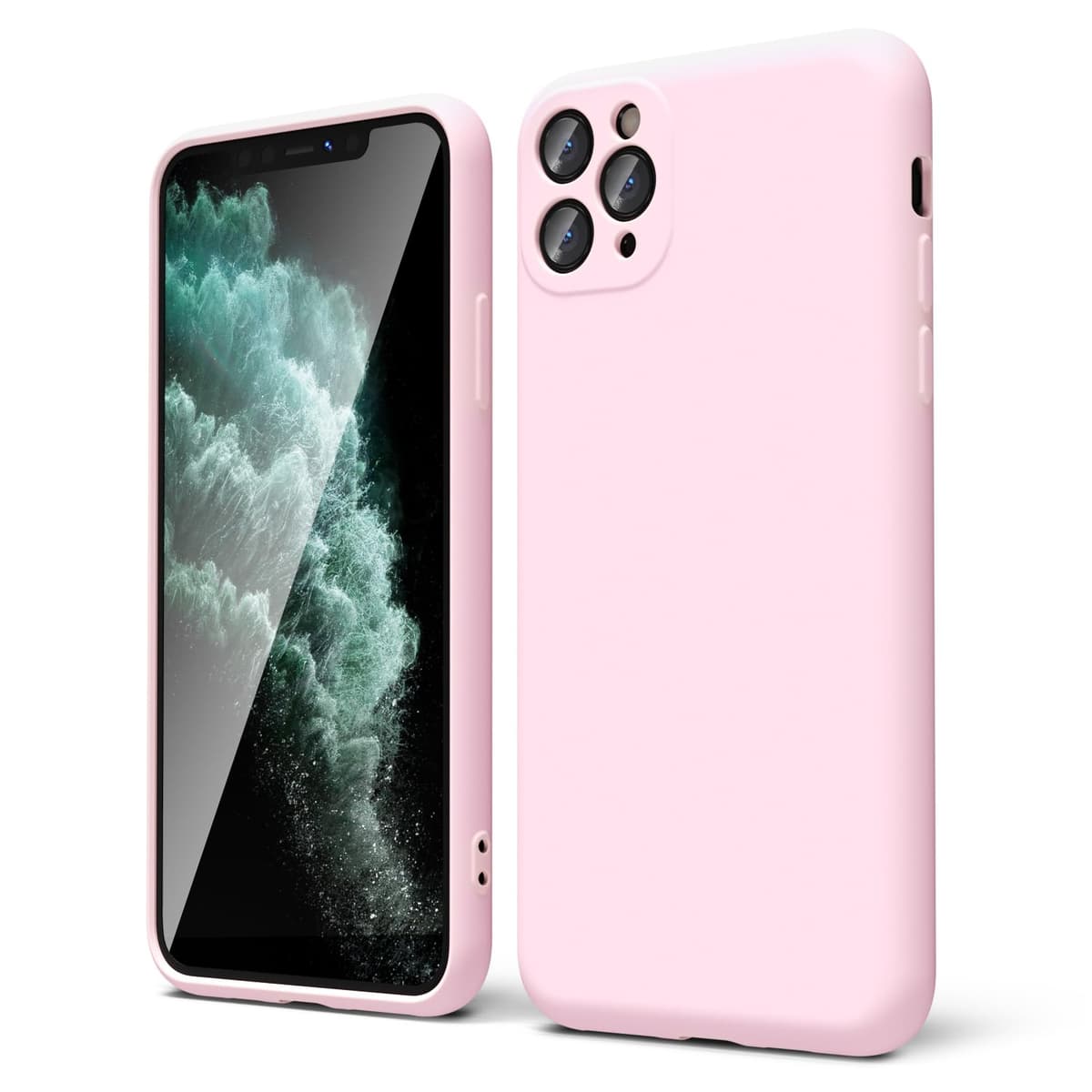 oakxco for iPhone 17 Pro Max Phone Case Liquid Silicone, Cute Thin Slim Grip Soft Rubber Gel for Women Men, Smooth Matte TPU Plain Solid Color Girly Simple Case with Camera Cover, Light Pink — view 883
