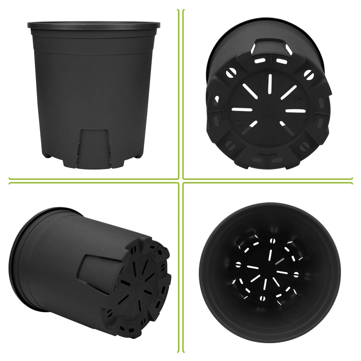 Macetas,16.2cm 5pcs Plantador Plastico con Orificio de Drenaje, Control de Raíces, para Plantas de Bonsái de Interior Exterior Jardín - Negro — view 2