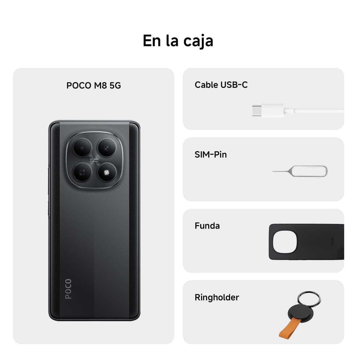 XIAOMI POCO M8 5G - Smartphone de 8+512GB, Pantalla de 6,77" 120Hz Flow AMOLED, Snapdragon 6 Gen 3, cámara Dual de 50MP IA, Carga Turbo de 45W, Cargador no Incluido, Negro (Versión ES) — view 4