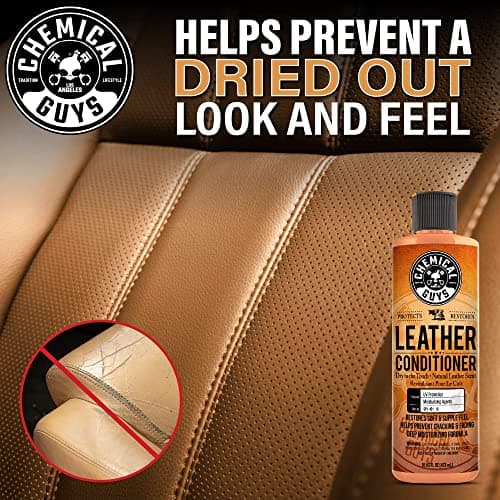 Chemical Guys Leather Cleaner and Conditioner Kit - Car Cleaner and Conditioner, Safely Cleans & Conditions Leather Car Interiors, Furniture, Shoes, Boots, Bags, Apparel & More, 2 Bottles (16 oz Each) — view 9