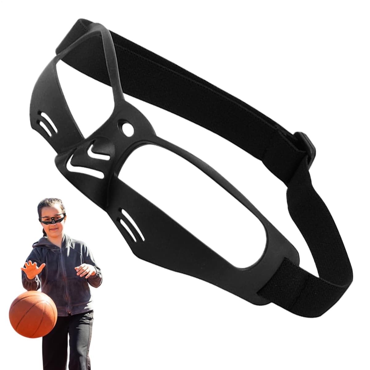 Genérico Basketball Goggles, Dribbling Goggles Basketball Sports Glasses, Eye Protection Design, Vision Training Aid, For Youth Kids Practice Drills, TPU Material, 6.69x2.17 In, Black, 1 Pair