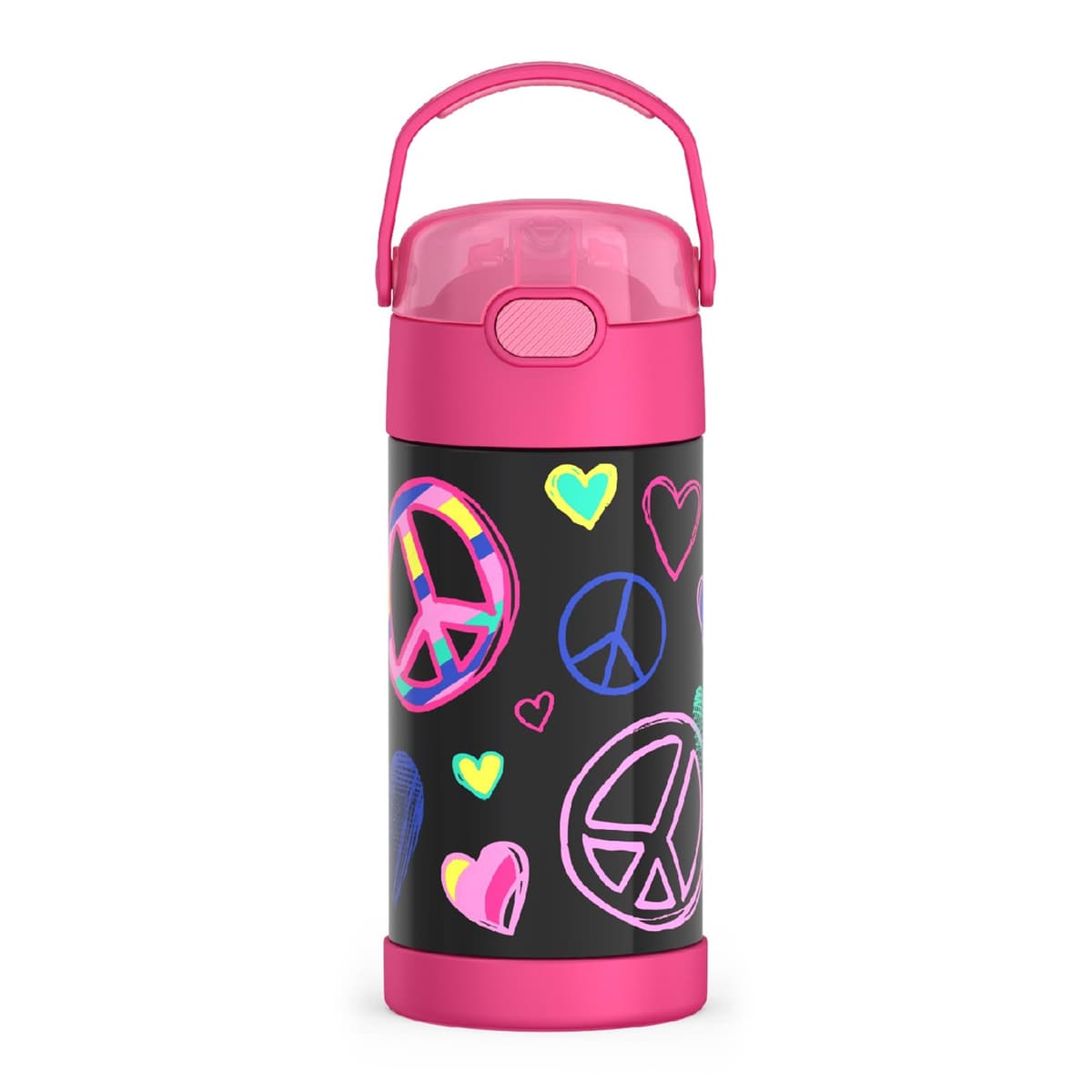 THERMOS FUNTAINER Water Bottle with Straw - 12 Ounce - Kids Stainless Steel Vacuum Insulated Water Bottle with Lid, Animal Presents — view 10