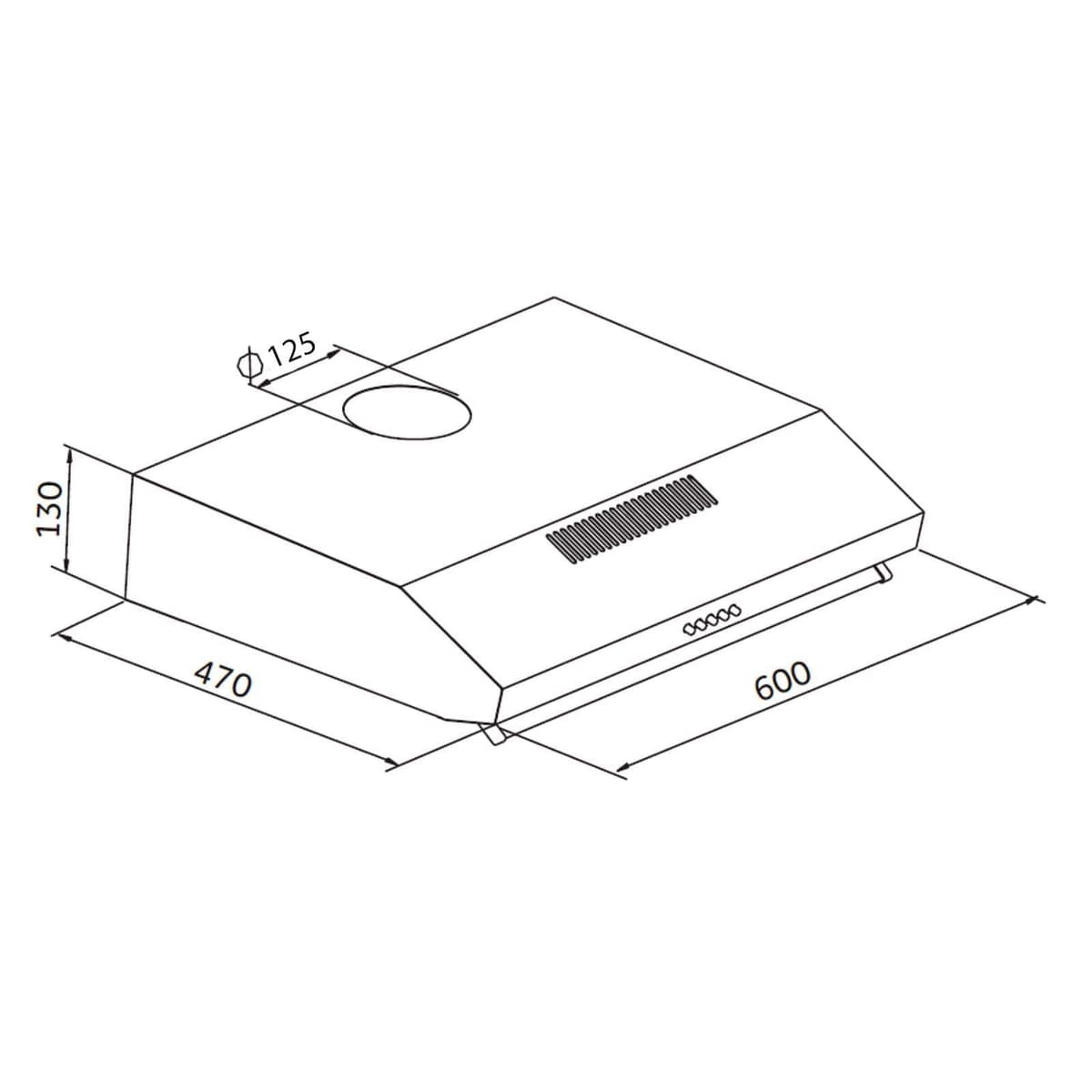 SIA VSR60WH 60cm Visor Cooker Hood, Kitchen Extractor Fan, Under Cabinet Wall Mounted, Top Vented, White — view 3