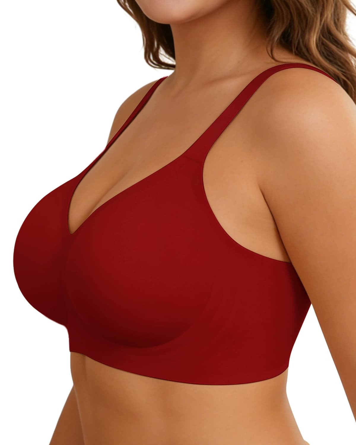 As Fairy Womens Soft Comfortable No Underwire Bras V Neck Seamless Push Up Bralettes Full Coverage Tshirt Brassiere — view 17