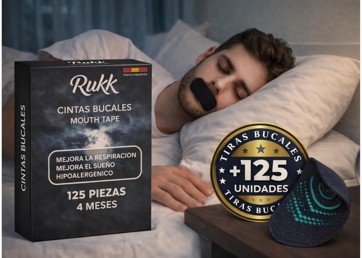 Mouth Tape 125 Unidades – Cinta Bucal Antironquidos, Tiras Bucales para Dormir, Parches Boca, Mejora la Respiración Nasal, Adhesivo Hipoalergénico