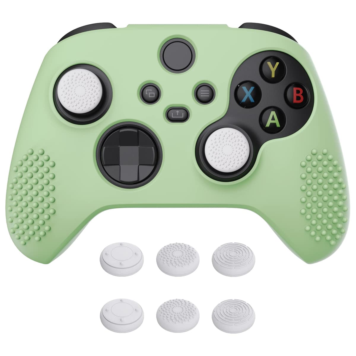 eXtremeRate PlayVital Funda de Silicona para Xbox Series X/S, Carcasa Antideslizante con 6 Thumb Grips, Protector Ergonómico, Accesorios para Xbox Series X/S - 3D Tachonado (Oscuro Gris Negro) — view 21