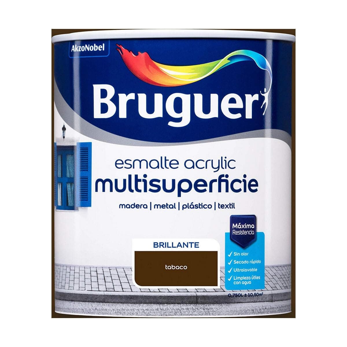 Bruguer Acrylic Multisuperficie Esmalte al agua Satinado - Pintura 750 mL, Blanco Permanente — view 20