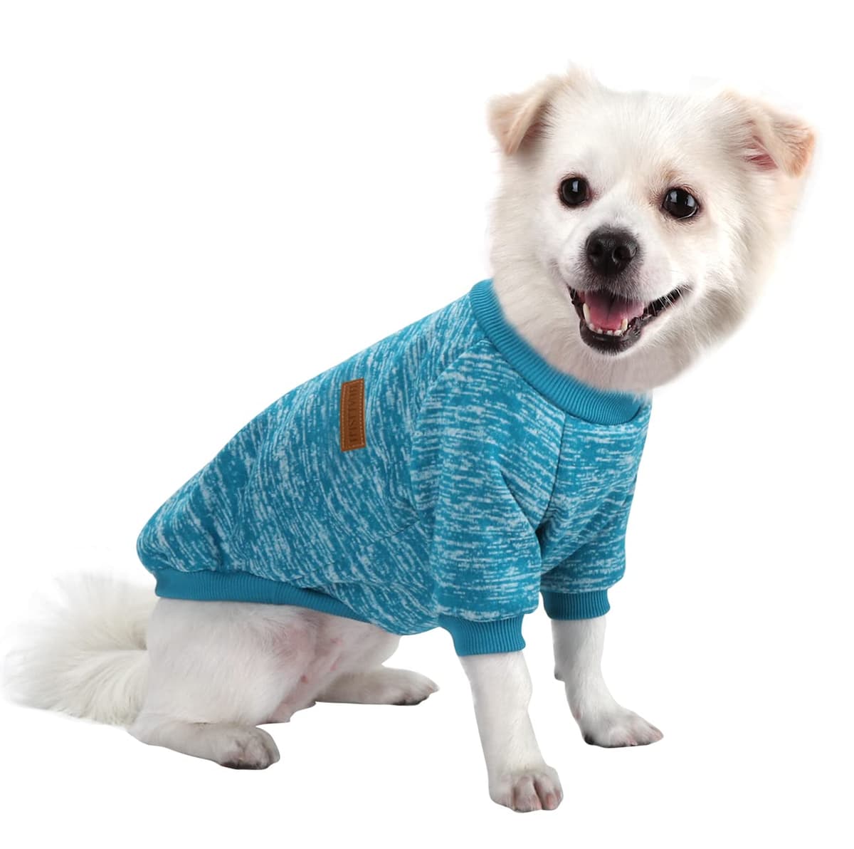 Dog Jumper Medium Chihuahua Jumper Christmas Sweater Fleece Inside Soft Cozy, Colour Vibrant Easy to Take On and Off (Pink+Grey, M) — view 16