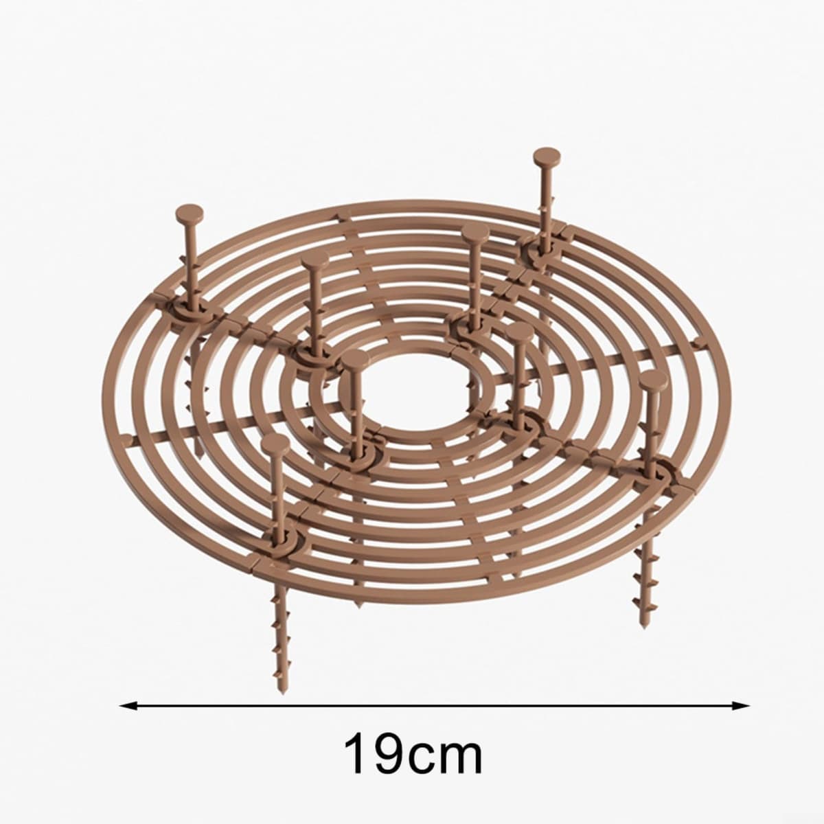 Paquete de 4 rejillas para macetas de 19/30 cm, protectores de suelo de animales, gatos, perros, de plástico para el hogar, jardín, marrón y negro (A) — view 3