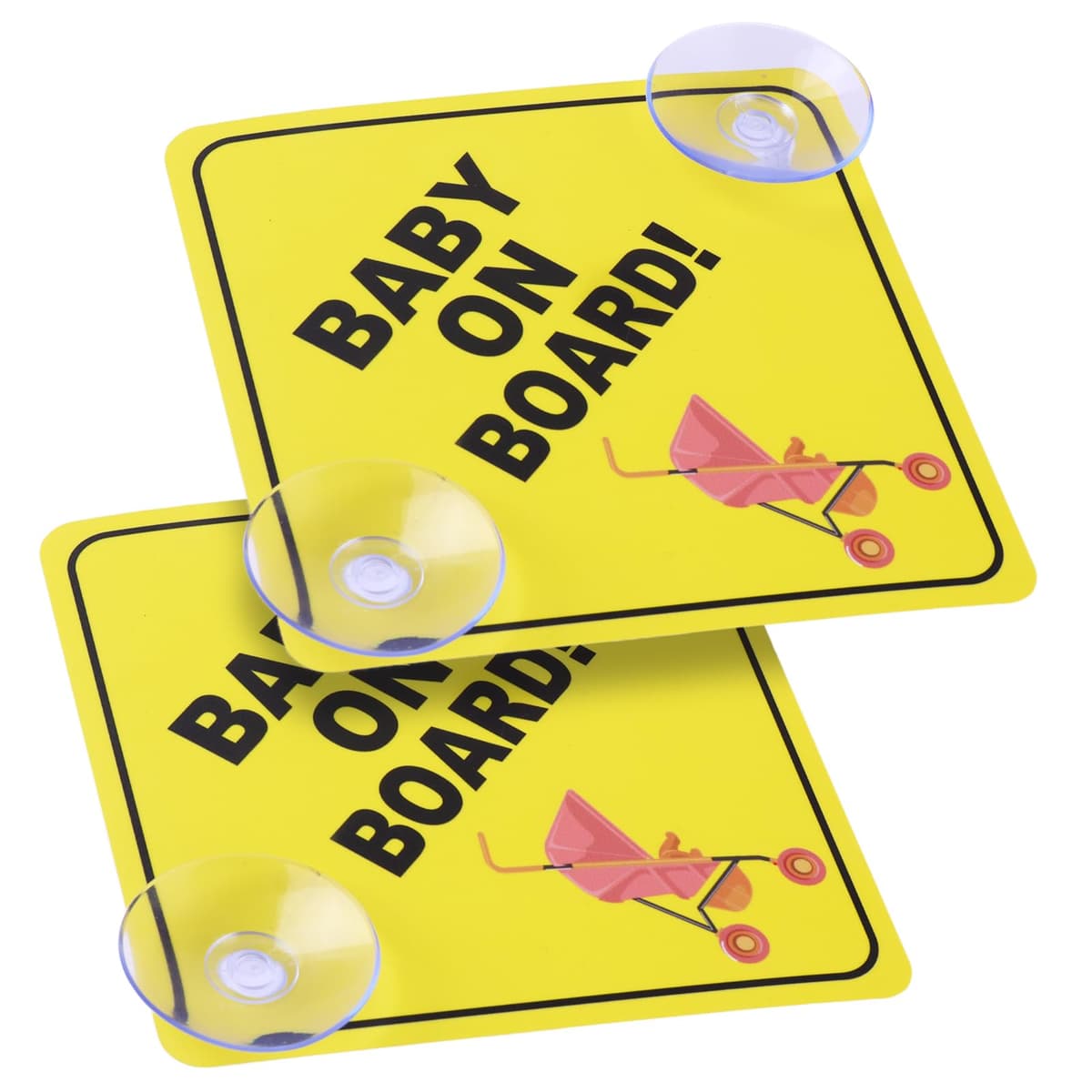 Cobee Señales de coche "Bebé a bordo", 2 piezas de 12,7 cm x 12,7 cm, señales de seguridad con ventosas dobles, calcomanía reutilizable y duradera para bebé en el coche (Estilo-A) — view 9