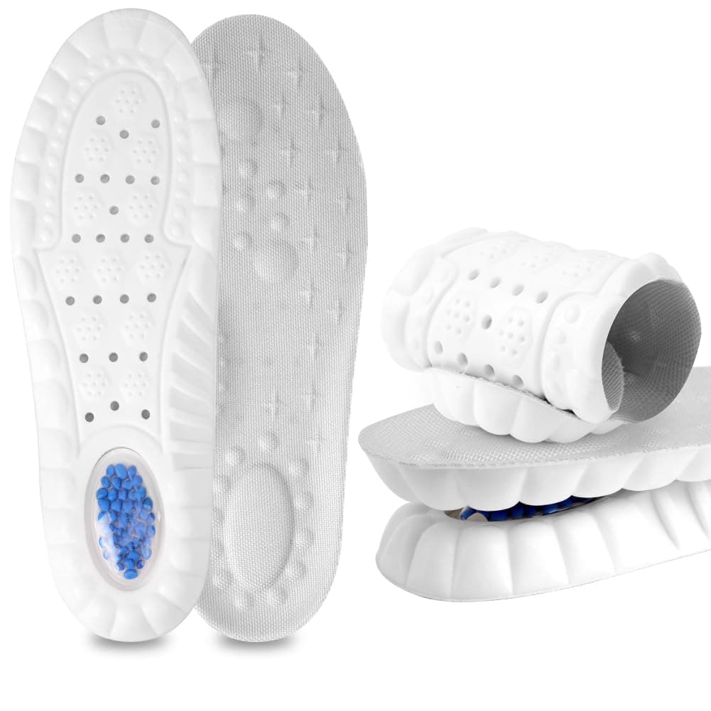 DiULi Women's Men's Memory Foam Insoles, 1 Pair Gel Memory Foam Insoles, Air Mattress Support Foam Insole, Comfortable Shock Absorption, Anti-Fatigue for Boots Shoes (36.5-37)