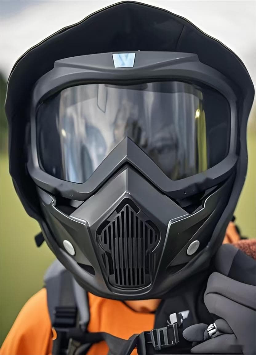 Airsoft,Paintball Full FaceTactical Maske,Mascarillas Extraíbles con Goggles, Para Motocicleta Ciclismo Esquiar Halloween CS Juego Cosplay — view 5