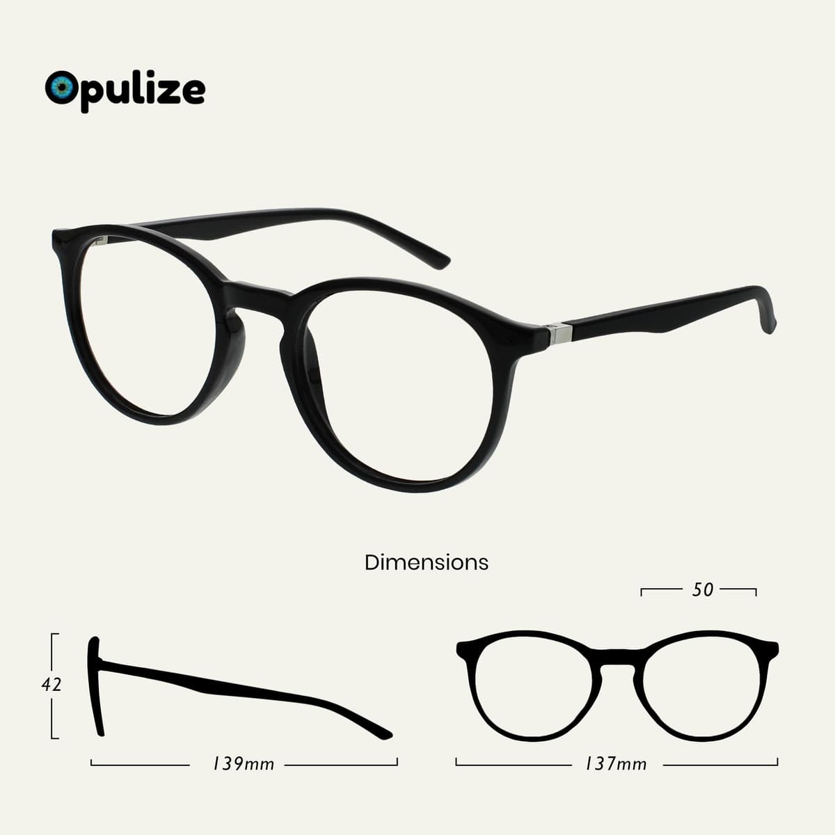 OPULIZE Met Pack 5 Gafas De Lectura Con Lectores De Sol Redondo Negro Marrón Gris Claro Hombres Mujeres RRRRS60-127CC +1,50 — view 2