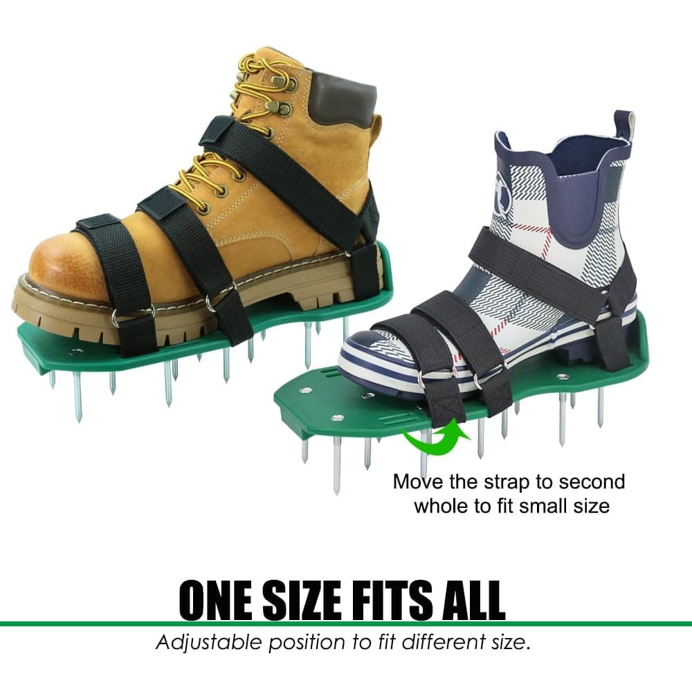 Lawn Scarifier Shoes, Aerator Sandals With Spikes And Hook Closures To Effectively Aerate The Ground Of The Lawn Aerator Universal Size Aerator For Garden Patio Without Installation — view 3