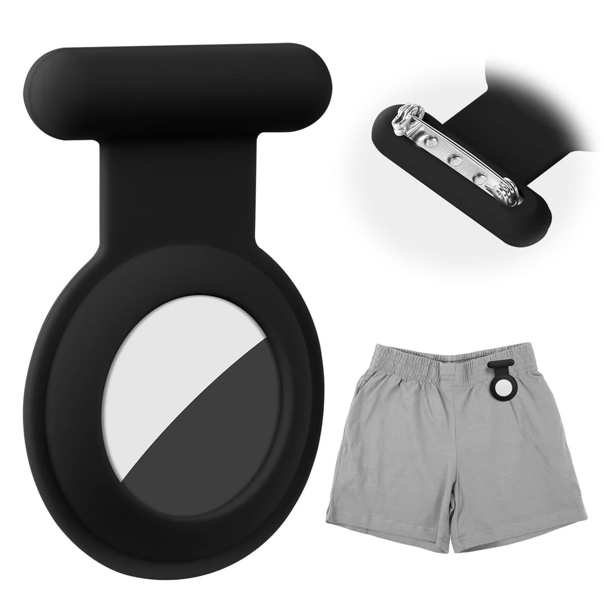 AXFEE AirTag Case, Hidden AirTag Holder with Pin, Silicone GPS Tracker Case for Kids, Elderly, Pets, Clothes, Backpacks