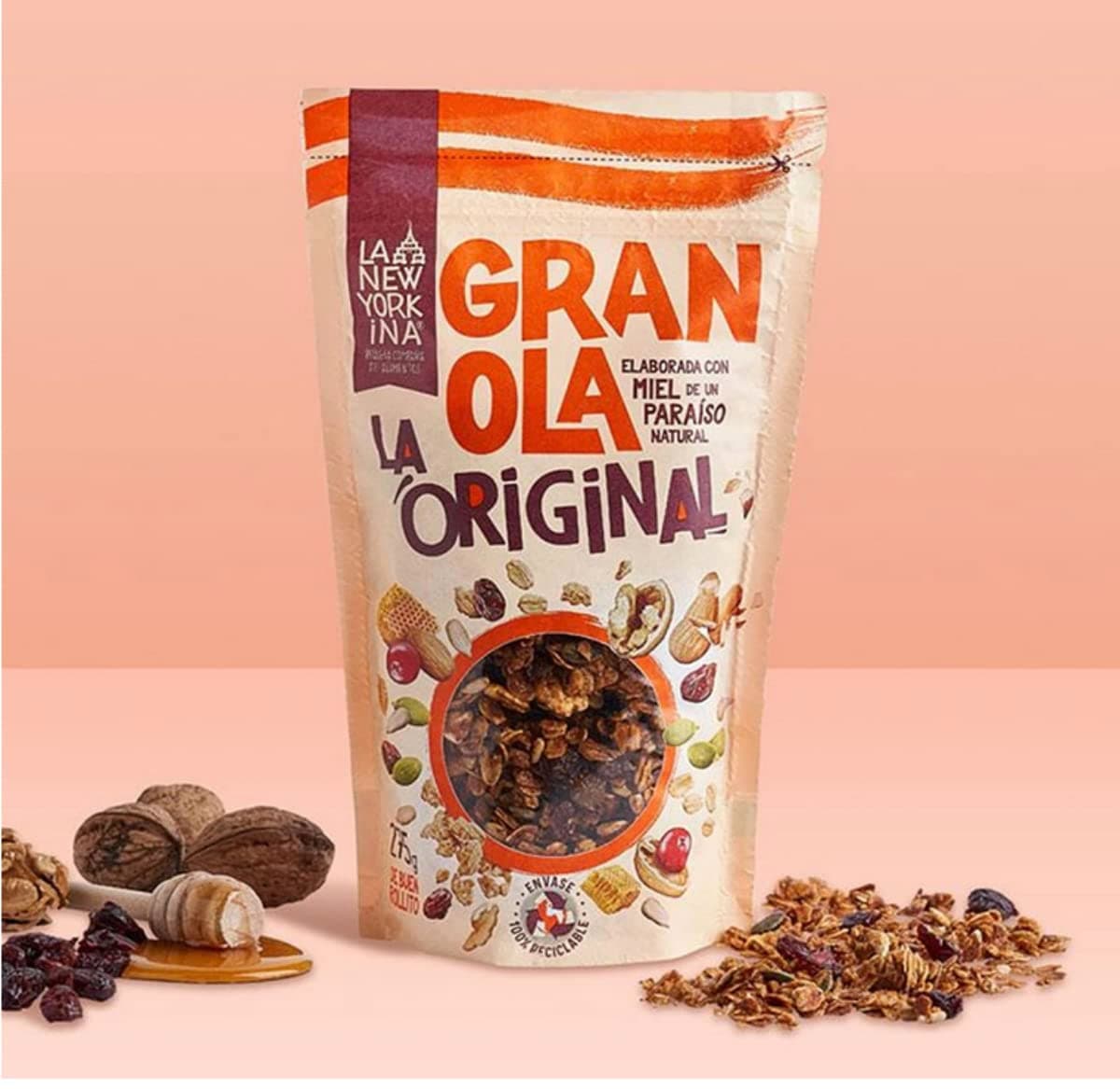 La Newyorkina Granola Original 275g Con Miel de España, Frutos Secos y Aceite de Oliva Virgen Extra — view 3