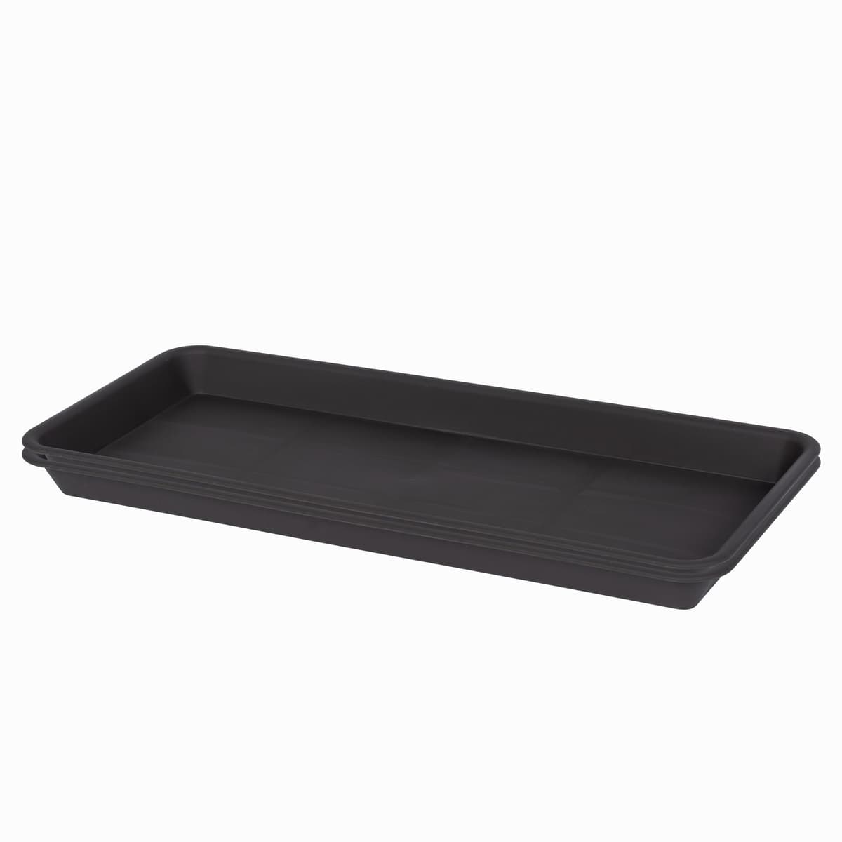 VUWEZ 2 Pack Plastic Plant Trays, Rectangular 17 18 inch, Indoor/Outdoor Plant Water Drip Trays for Flower Pot Planter, Windowsill (7.8 x 17.5'', Brown) — view 5